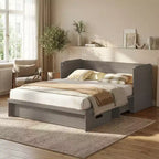 Lit escamotable convertible Queen Size Mjkone avec matelas, chargement USB, tiroirs de rangement