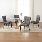 Bekrvio Lot de 6 chaises de salle à manger, modernes, rembourrées, en similicuir, avec haut dossier, pieds en métal, chaises de cuisine sans accoudoirs pour salon et salle à manger