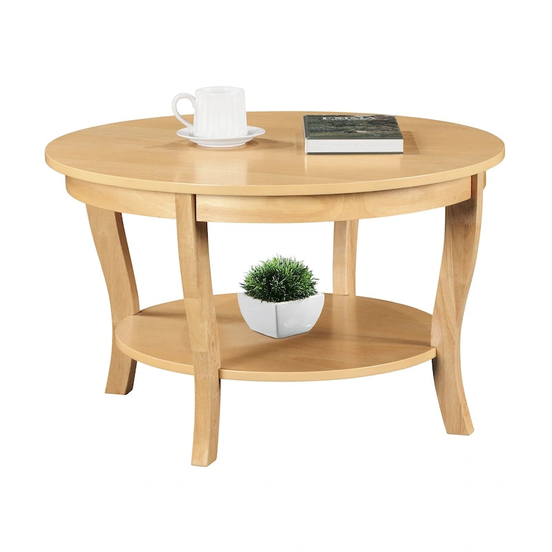 Table basse ronde avec étagère American Heritage de Convenience Concepts