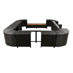 Canapé d'angle d'extérieur en rotin pour spa, forme quadrilatérale