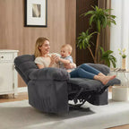 Fauteuil inclinable manuel, fauteuil inclinable ergonomique en tissu respirant avec poches latérales, canapé individuel, adapté au salon et à la chambre à coucher