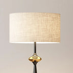 Lampadaire conique contemporain en métal avec abat-jour en tissu