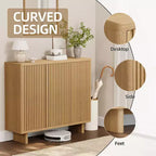 Meuble à chaussures Acekool 46 avec porte cannelée, meuble de rangement 5 niveaux, banc d'entrée rustique pour couloir, 41,5H