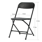 Chaise pliante en plastique, lot de 10, capacité de 158 kg pour événements, bureau, mariage, fête, pique-nique, cuisine, salle à manger