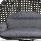 LeisureMod Fauteuil suspendu œuf 2 places avec support - Balançoire / hamac de patio en rotin osier pour extérieur/intérieur avec coussins