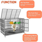 BOSSIN Cage pour Chien Robuste Indestructible 48/38 Pouces, Niche Anti-Évasion avec Roues Verrouillables