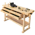 Établi en bois d'hévéa Olympia Tools 60, 4 tiroirs, capacité de 204 kg