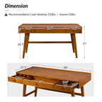 Bureau de direction Mid-century Eugenia avec séparateur de tiroir, gestion des câbles et station de charge par HULALA HOME