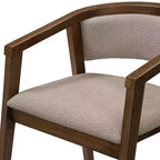 Ensemble de salle à manger Christopher Knight Home Simon 5 pièces en bois d'hévéa de style milieu de siècle avec chaises rembourrées en tissu bouclé