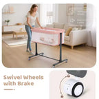 Berceau à roulettes – Beige / Gris / Rose, cododo, pour 1 bébé