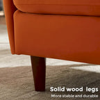28.34W Lot de 2 fauteuils d'appoint, fauteuil barillet en velours avec pieds en bois massif