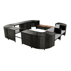 Canapé d'angle d'extérieur en rotin pour spa, forme quadrilatérale