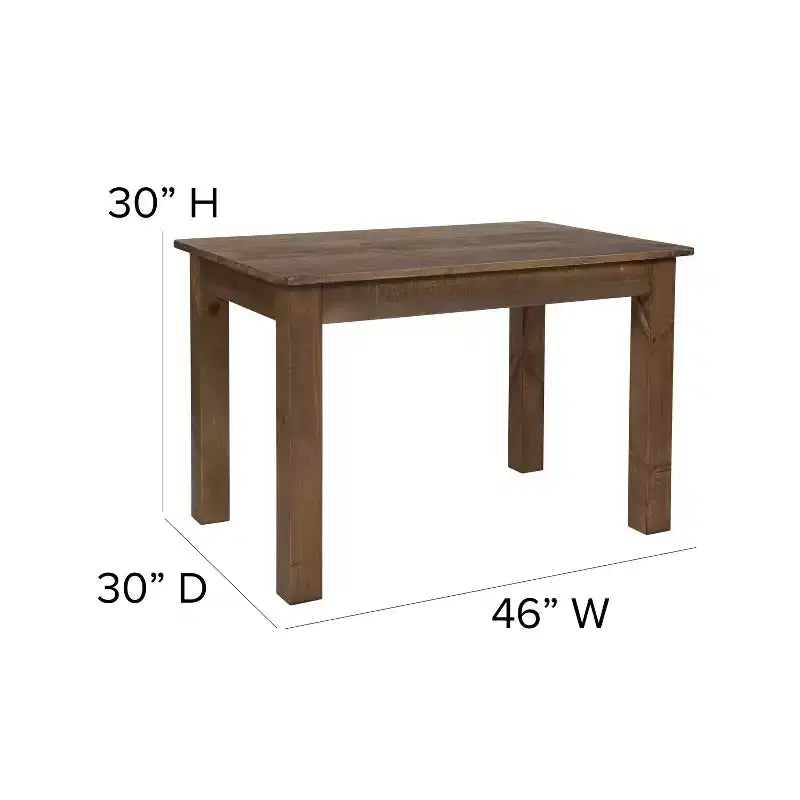 Table de salle à manger de ferme rectangulaire en pin massif 46 x 30 Flash Furniture