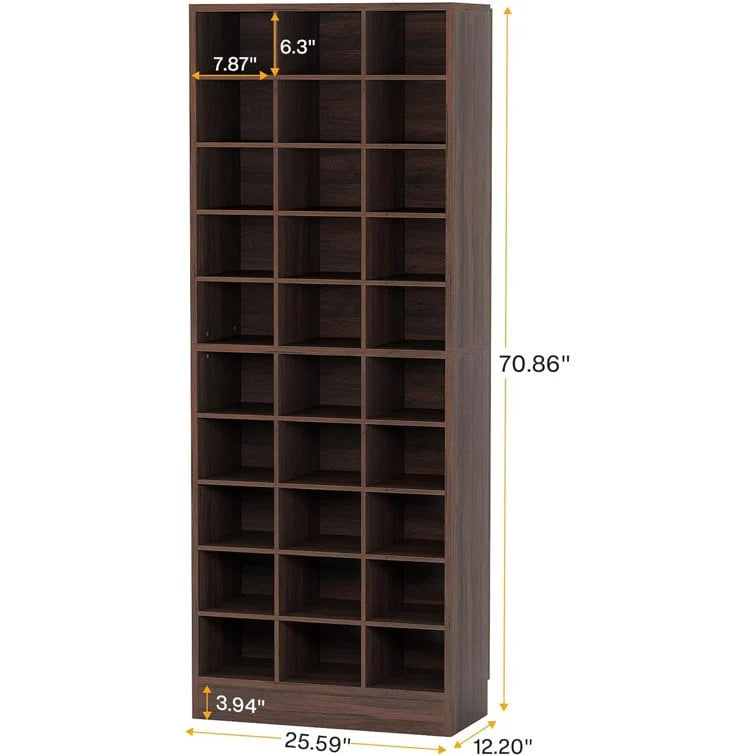 Meuble à chaussures haut 30 paires, étagère de rangement à chaussures en bois blanc 10 niveaux pour placard, entrée - 10 niveaux