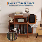 Meuble de lecture de disques vinyles de style Mid-Century Modern, Étagère de tourne-disque en bois, Meuble de rangement ouvert pour vinyles, pour salon, chambre à coucher