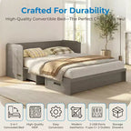 Lit armoire escamotable convertible Mjkone Queen Size avec chargement USB, tiroirs de rangement, matelas non inclus