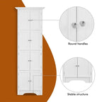 Meuble d'angle de rangement haut avec 8 portes et 4 étagères