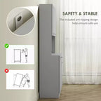 71 Armoire de cuisine, armoire de rangement haute avec support pour micro-ondes, buffet de cuisine moderne, 3 étagères réglables pour salon, salle à manger