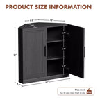 Meuble d'angle Dovelina avec étagères réglables, buffet, meuble à vin, meuble de cuisine et de salle à manger avec portes en bois - 31H x 31L, 36H x 31L