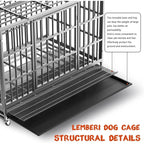 BOSSIN Cage pour Chien Robuste Indestructible 48/38 Pouces, Niche Anti-Évasion avec Roues Verrouillables