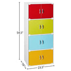 Hodedah HID44 Meuble de rangement multifonctionnel fermé à 8 portes pour la maison et le bureau, finition bois de hêtre