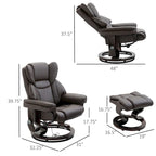Fauteuil de massage inclinable HOMCOM avec pouf repose-pieds