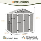 Abri de jardin en résine toutes saisons avec plancher, 1,8 m x 1,2 m/1,8 m x 2,4 m/2,4 m x 1,8 m/2,4 m x 3 m, Spire Tool Shed