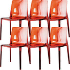 Chaise de salle à manger sans accoudoirs à dossier bas en acrylique ambre