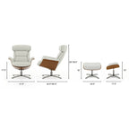 Jovan 31.5 Fauteuil inclinable en cuir véritable avec ottoman
