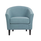 2 fauteuils club modernes en lin avec accoudoirs ronds