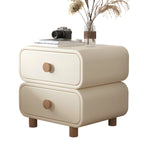 Table de chevet scandinave en similicuir avec finition en faux cuir