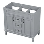 Meuble-lavabo de salle de bain moderne de 91 cm avec lavabo et armoire de toilette, 2 portes et 2 tiroirs