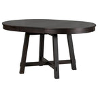 Table de salle à manger ronde extensible de style ferme avec 16 rallonges en bois