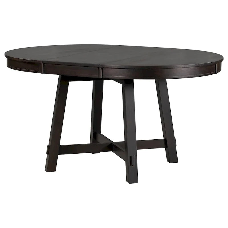 Table de salle à manger ronde extensible de style ferme avec 16 rallonges en bois