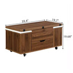 Table basse relevable multifonctionnelle et moderne avec rangement dissimulé, 4 tabourets et roulettes, parfaite pour les espaces de vie modernes.