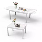 Table à manger extensible Okak en aluminium pour patio, cuisine et salle à manger