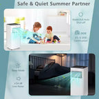 Climatiseur portable 3-en-1 Costway 8000 BTU avec ventilateur, déshumidificateur et mode veille