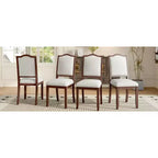 Lot de 4 chaises de salle à manger de style ferme avec dossier haut et assise rembourrée