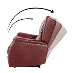 Fauteuil inclinable électrique en cuir véritable avec port USB – Ensemble de 2 fauteuils à oreilles cloutés