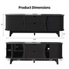 Meuble TV moderne noir/marron avec 2 tiroirs, pour 1 pièce