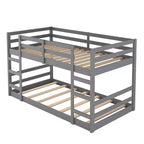 Lit superposé bas, Lit superposé en bois avec échelle, Lit superposé avec garde-corps complets