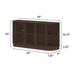 Buffet en bois massif Plank+Beam Contour avec 3 portes, meuble TV 59 po pour salon