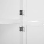 Meuble d'angle de rangement haut avec 8 portes et 4 étagères