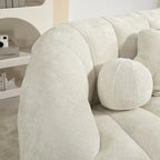 Fauteuil de salon en chenille blanc 63,78 cm avec rembourrage en mousse haute densité