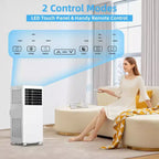 Climatiseur portable 8 000 BTU - 3-en-1 : refroidissement, déshumidificateur et ventilateur pour 32,5 m² avec mode nuit et garantie d'un an