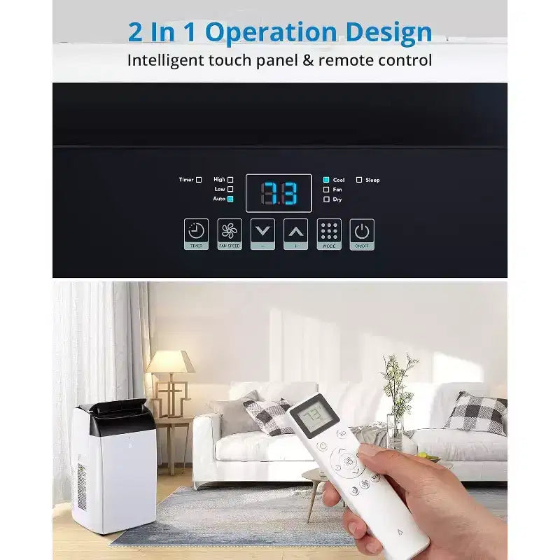 Climatiseur portable 14 000 BTU, unité de climatisation 3-en-1 pour pièces jusqu'à 70 m² avec déshumidificateur