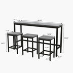 Ensemble table de bar et 3 tabourets