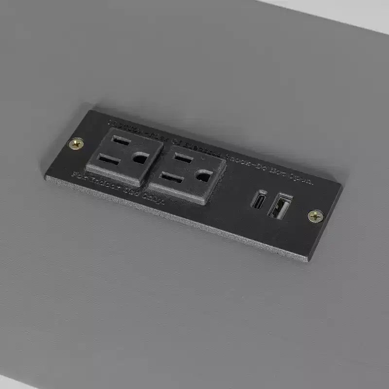 Lit plateforme en L de taille double avec lit gigogne et station de recharge, cadre de lit en bois avec étagère