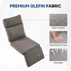 Pocassy 3 PCS Fauteuil inclinable d'extérieur polyvalent avec table d'appoint Coussin gris