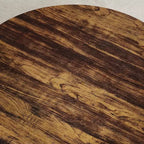 Table basse industrielle ronde de 30 pouces à 2 niveaux avec pieds réglables, étagère à grain de bois, motif flamme, assemblage facile, salon